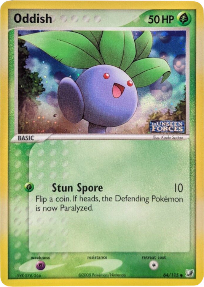 Oddish (64/115) (Stamped) [EX: Unseen Forces] | Dumpster Cat Games