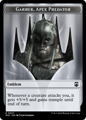 Garruk, Apex Predator Emblem // Saproling Double-Sided Token [Modern Horizons 3 Commander Tokens] | Dumpster Cat Games