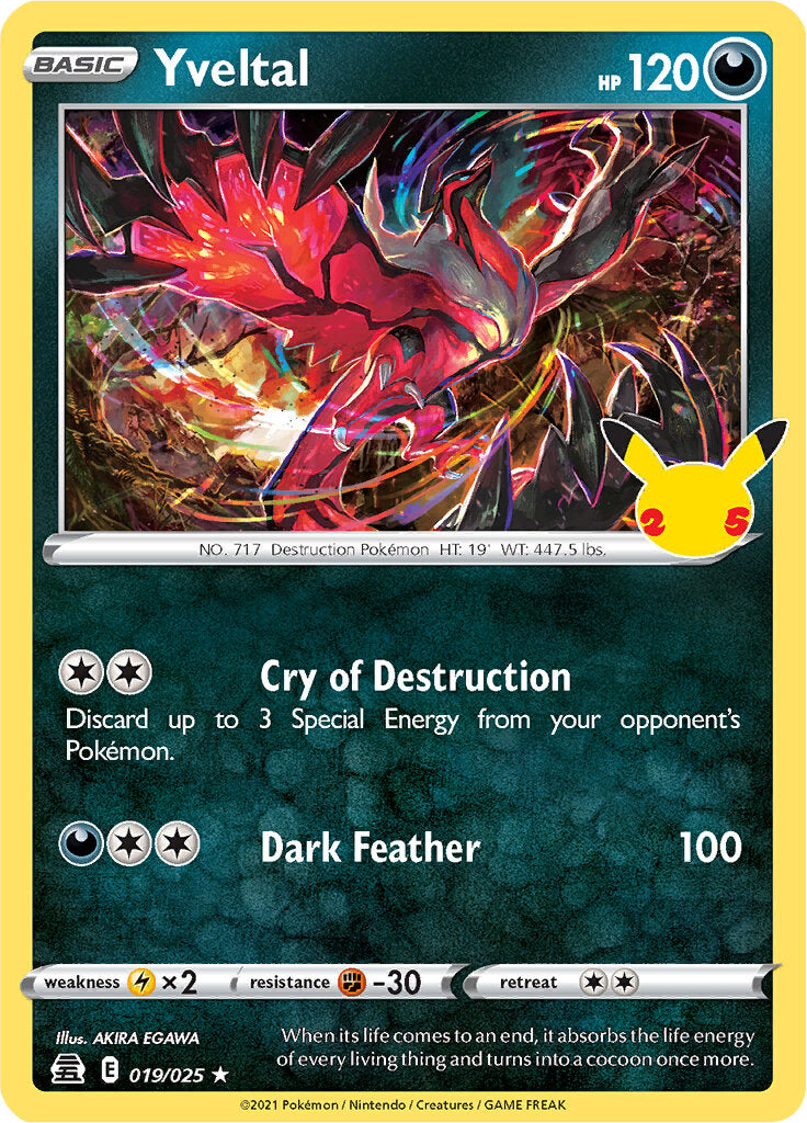 Yveltal (019/025) [Celebrations: 25th Anniversary] | Dumpster Cat Games