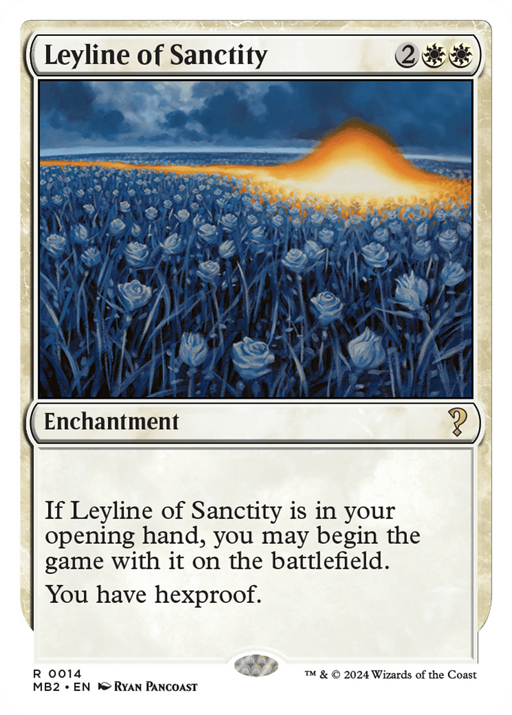 Leyline of Sanctity (White Border) [Mystery Booster 2] | Dumpster Cat Games