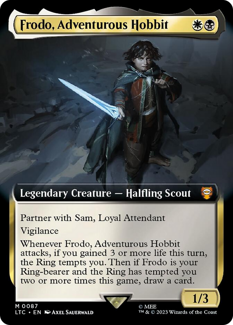 Frodo, Adventurous Hobbit (Extended Art) [The Lord of the Rings: Tales of Middle-Earth Commander] | Dumpster Cat Games