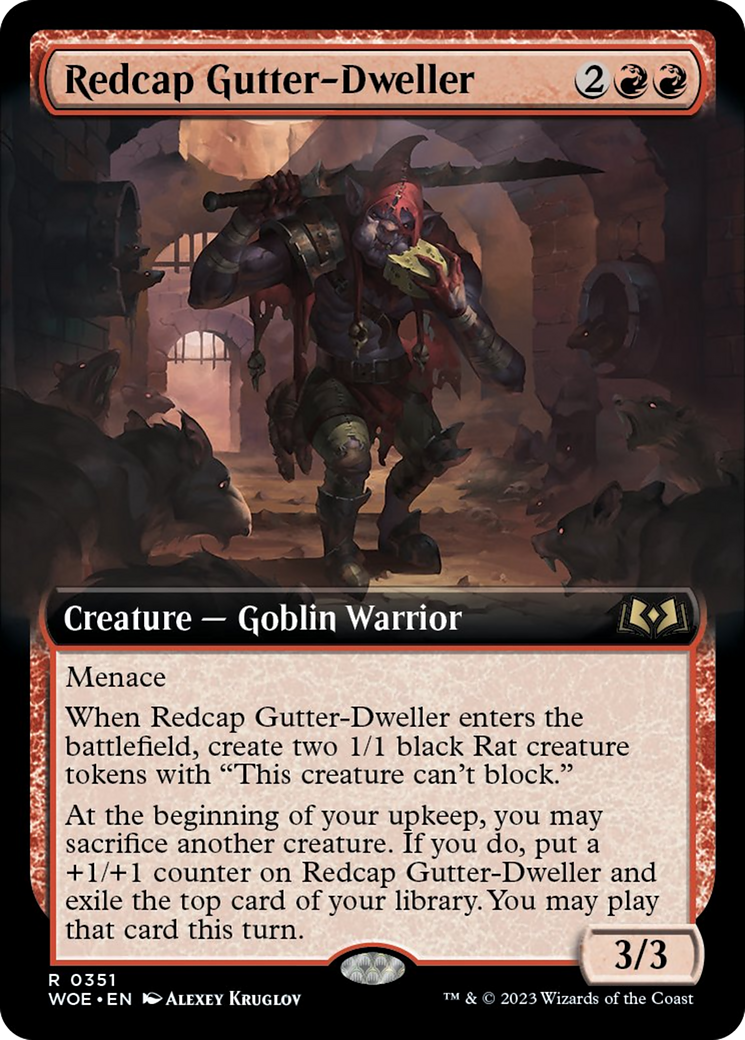 Redcap Gutter-Dweller (Extended Art) [Wilds of Eldraine] | Dumpster Cat Games