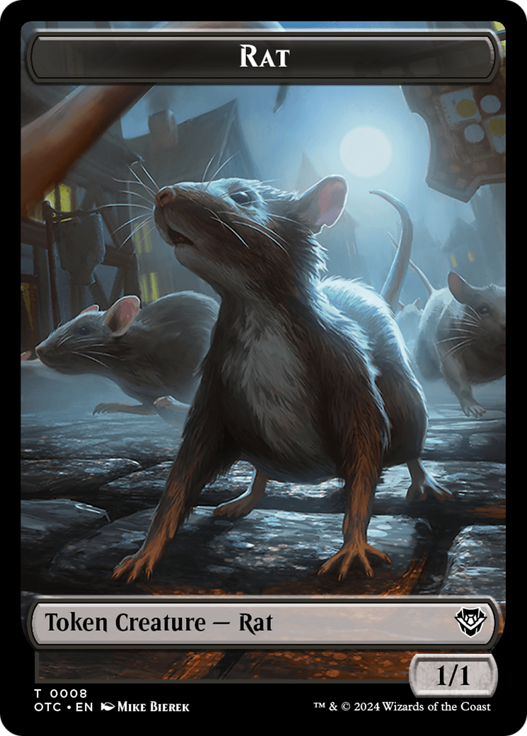 Rat // Blood Double-Sided Token [Outlaws of Thunder Junction Commander Tokens] | Dumpster Cat Games