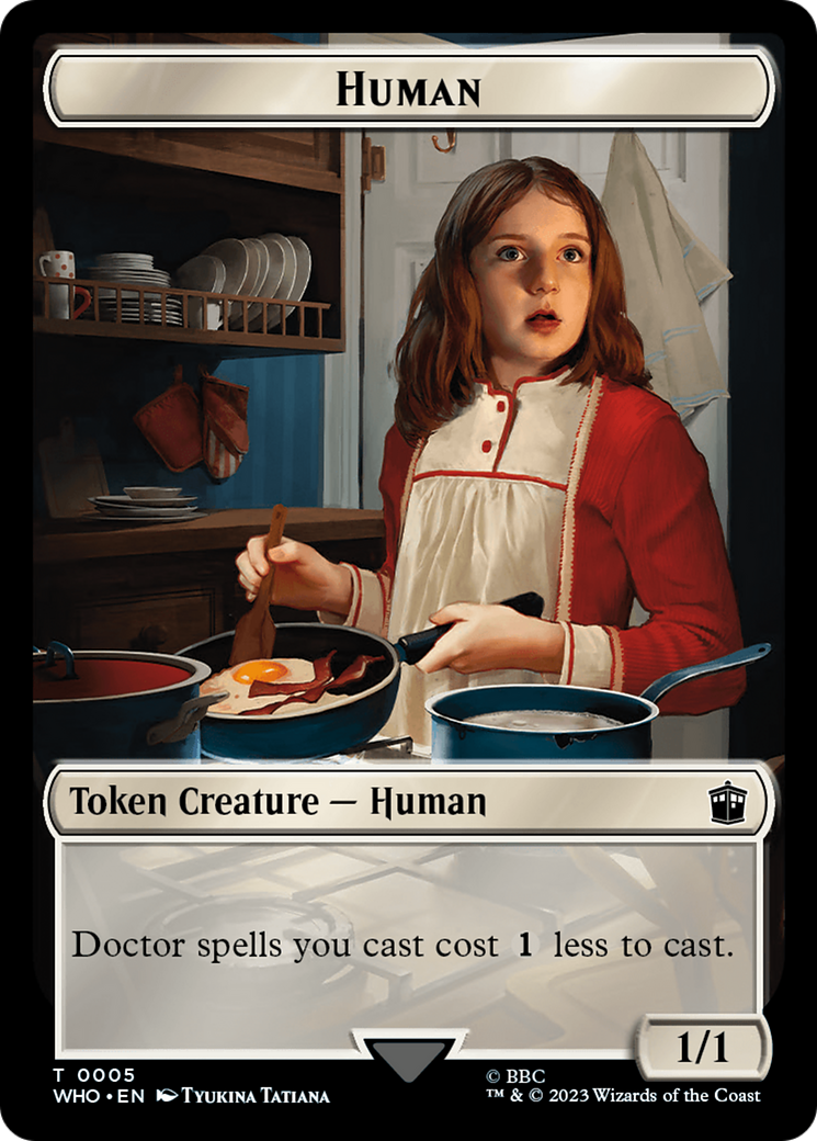 Human (0005) // Treasure (0028) Double-Sided Token [Doctor Who Tokens] | Dumpster Cat Games