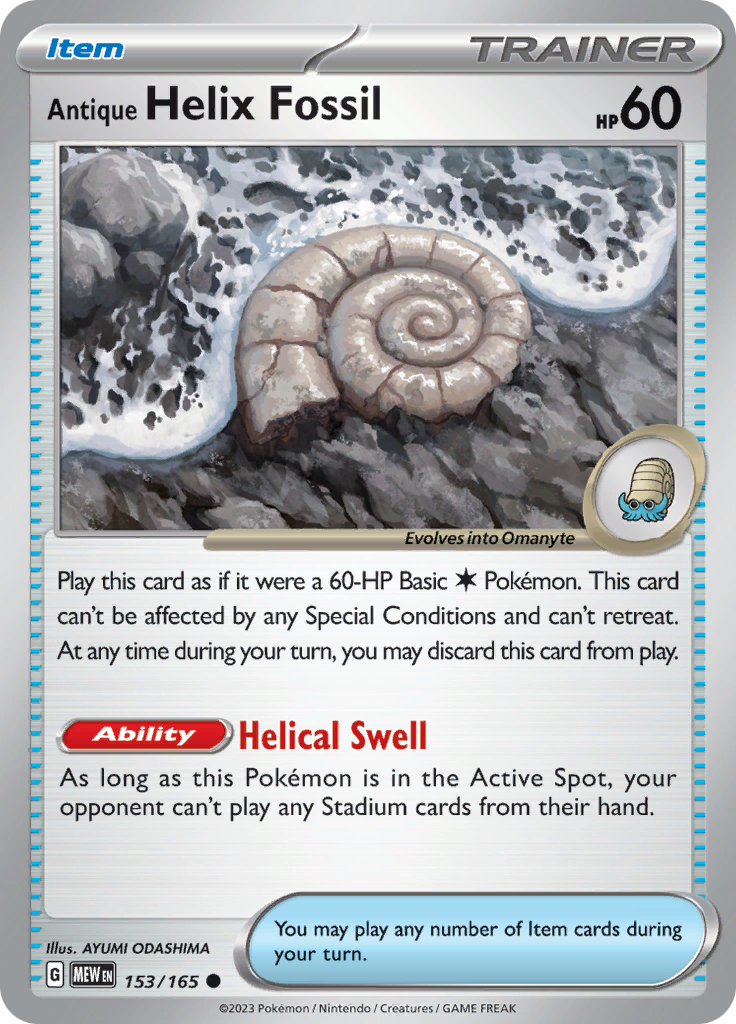 Antique Helix Fossil (153/165) [Scarlet & Violet: 151] | Dumpster Cat Games