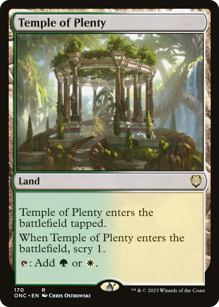 Temple of Plenty [Phyrexia: All Will Be One Commander] | Dumpster Cat Games