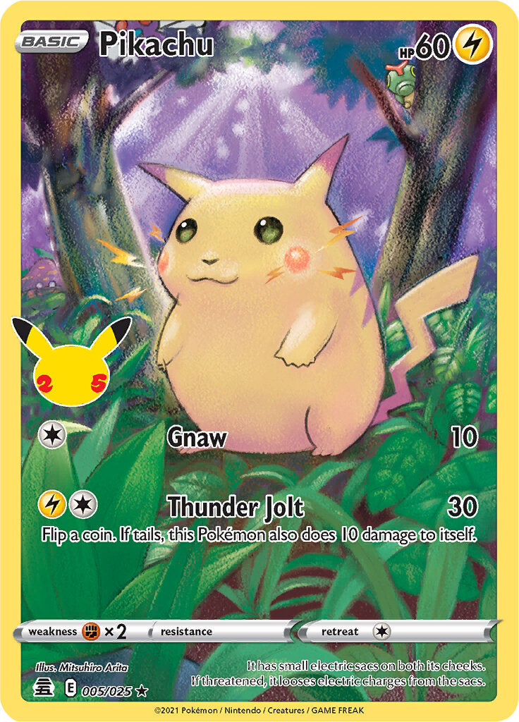 Pikachu (005/025) [Celebrations: 25th Anniversary] | Dumpster Cat Games