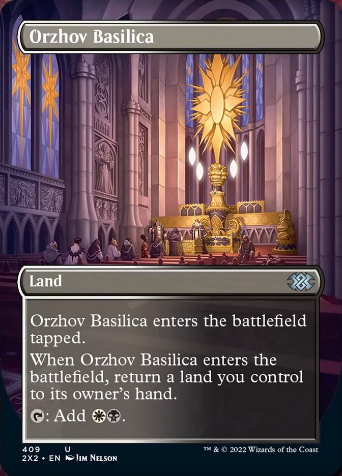 Orzhov Basilica (Borderless Alternate Art) [Double Masters 2022] | Dumpster Cat Games