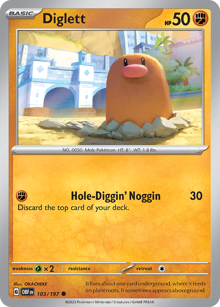 Diglett (103/197) [Scarlet & Violet: Obsidian Flames] | Dumpster Cat Games