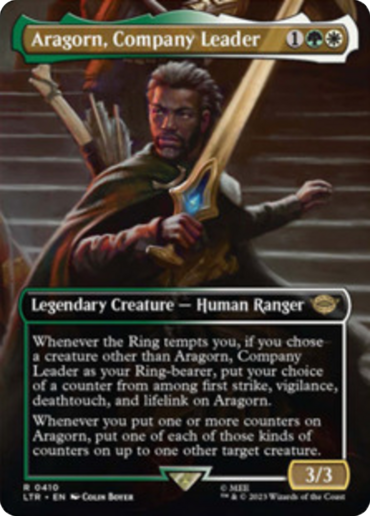 Aragorn, Company Leader (Borderless Alternate Art) [The Lord of the Rings: Tales of Middle-Earth] | Dumpster Cat Games