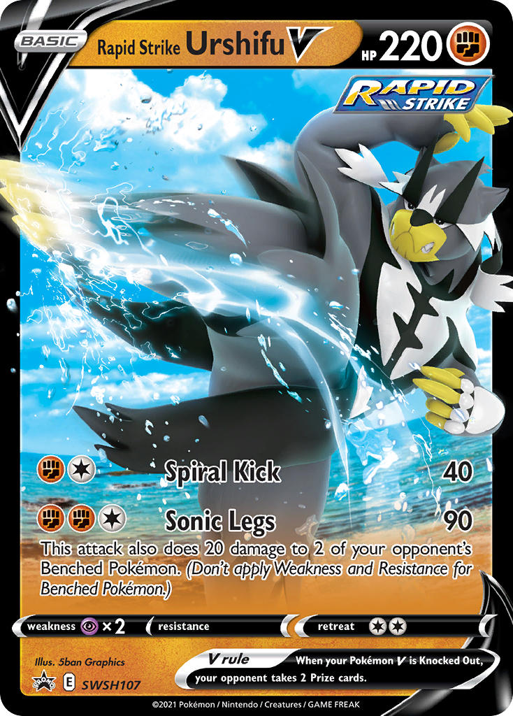 Rapid Strike Urshifu V (SWSH107) (Jumbo Card) [Sword & Shield: Black Star Promos] | Dumpster Cat Games