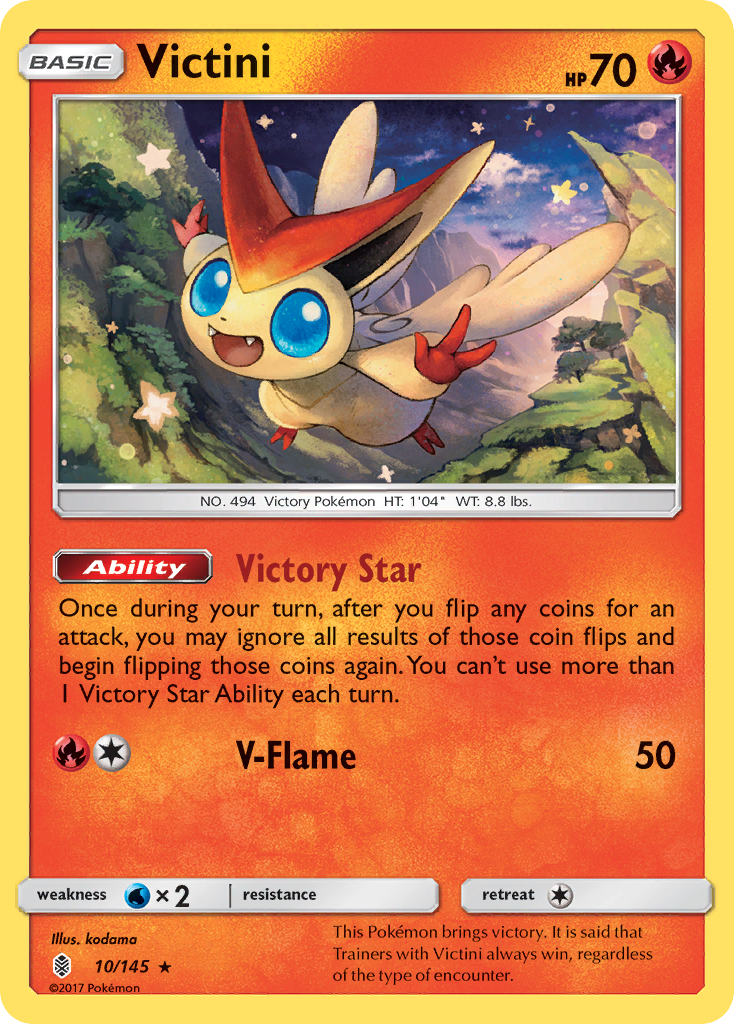 Victini (10/145) [Sun & Moon: Guardians Rising] | Dumpster Cat Games