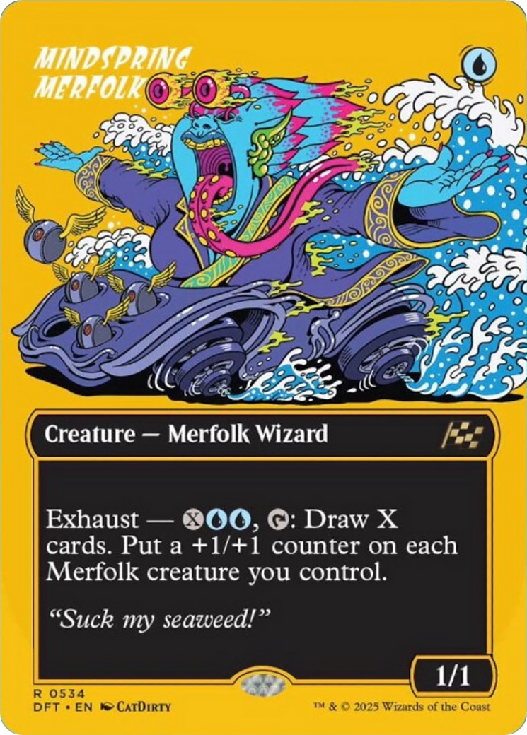 Mindspring Merfolk (Borderless) (First-Place Foil) [Aetherdrift] | Dumpster Cat Games