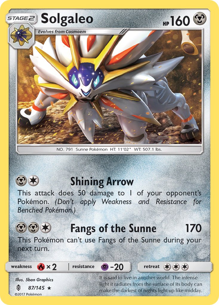 Solgaleo (87/145) (Theme Deck Exclusive) [Sun & Moon: Guardians Rising] | Dumpster Cat Games