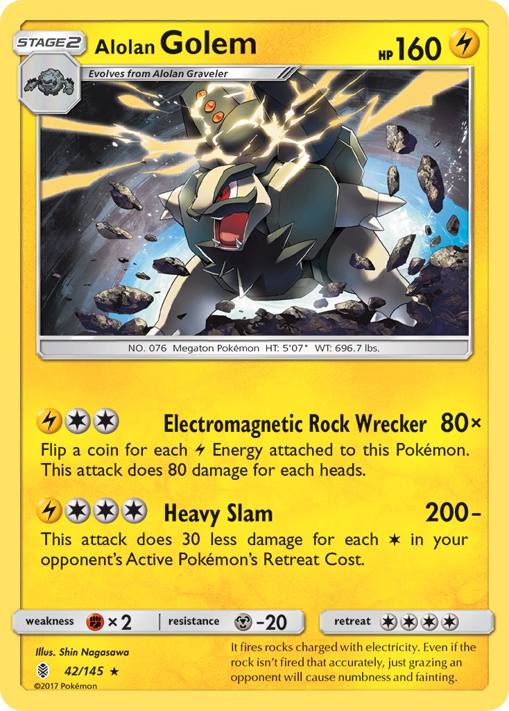 Alolan Golem (42/145) (Cosmos Holo) (Blister Exclusive) [Sun & Moon: Guardians Rising] | Dumpster Cat Games