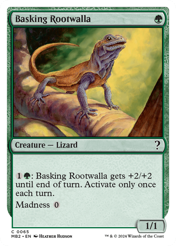 Basking Rootwalla (White Border) [Mystery Booster 2] | Dumpster Cat Games