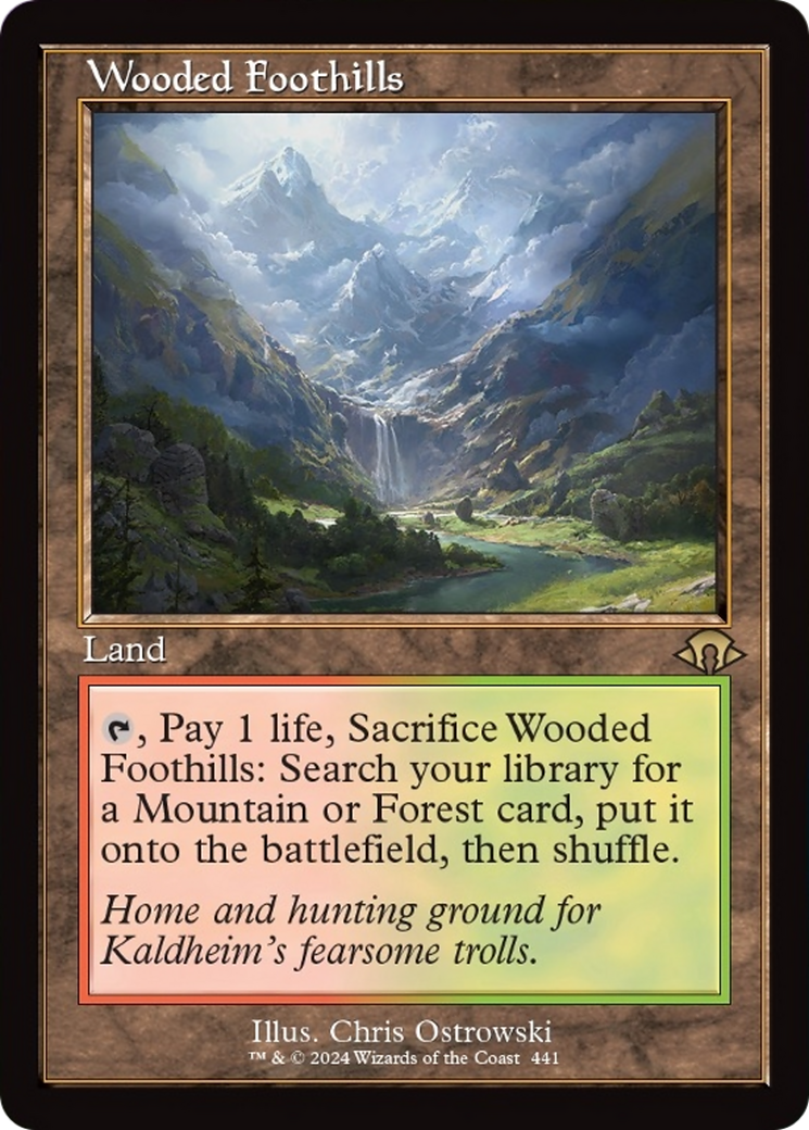 Wooded Foothills (Retro) [Modern Horizons 3] | Dumpster Cat Games