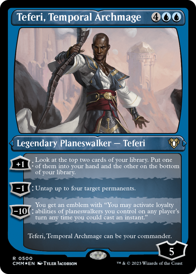 Teferi, Temporal Archmage (Foil Etched) [Commander Masters] | Dumpster Cat Games