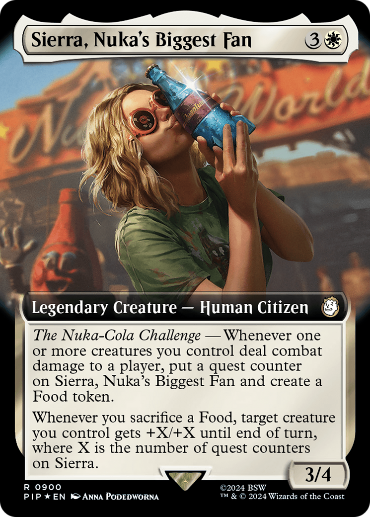 Sierra, Nuka's Biggest Fan (Extended Art) (Surge Foil) [Fallout] | Dumpster Cat Games