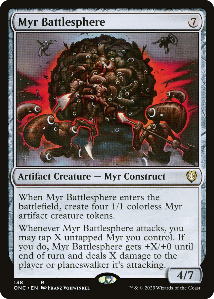 Myr Battlesphere [Phyrexia: All Will Be One Commander] | Dumpster Cat Games