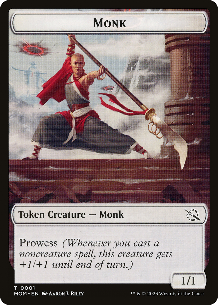 Monk // Phyrexian Saproling Double-Sided Token [March of the Machine Tokens] | Dumpster Cat Games