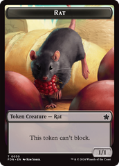 Elf Warrior // Rat (0030) Double-Sided Token [Foundations Tokens] | Dumpster Cat Games