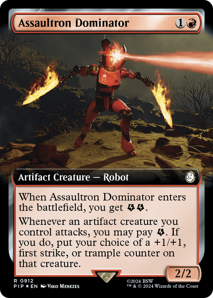 Assaultron Dominator (Extended Art) (Surge Foil) [Fallout] | Dumpster Cat Games