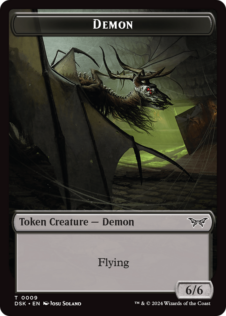 Demon Token [Duskmourn: House of Horror Tokens] | Dumpster Cat Games