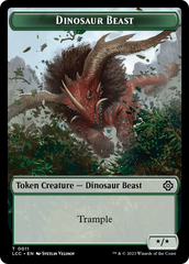 Dinosaur Beast // Dinosaur Double-Sided Token [The Lost Caverns of Ixalan Commander Tokens] | Dumpster Cat Games