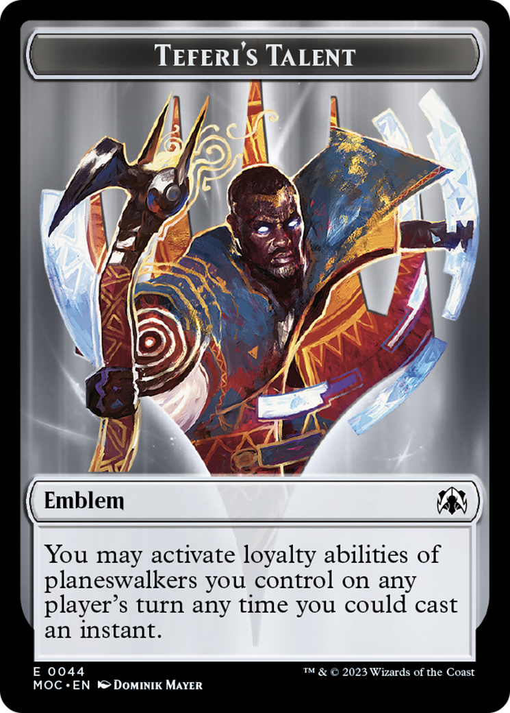 Phyrexian Myr // Teferi's Talent Emblem Double-Sided Token [March of the Machine Tokens] | Dumpster Cat Games