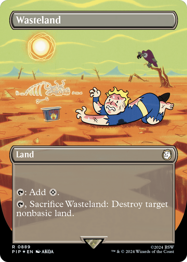 Wasteland (Borderless) (Surge Foil) [Fallout] | Dumpster Cat Games