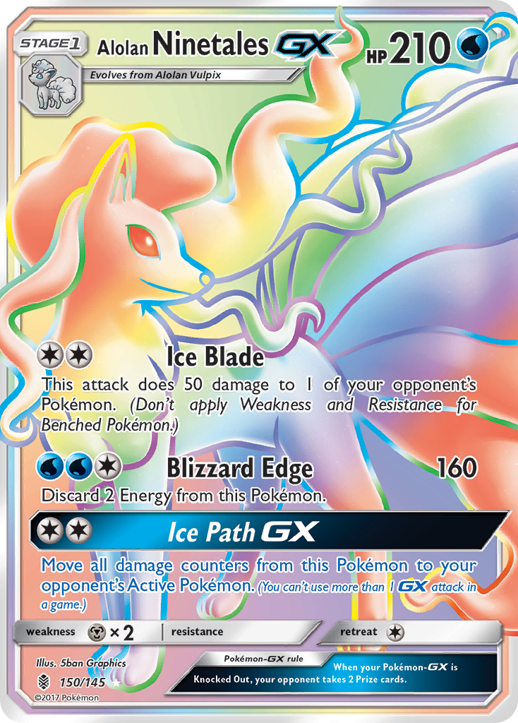 Alolan Ninetales GX (150/145) [Sun & Moon: Guardians Rising] | Dumpster Cat Games