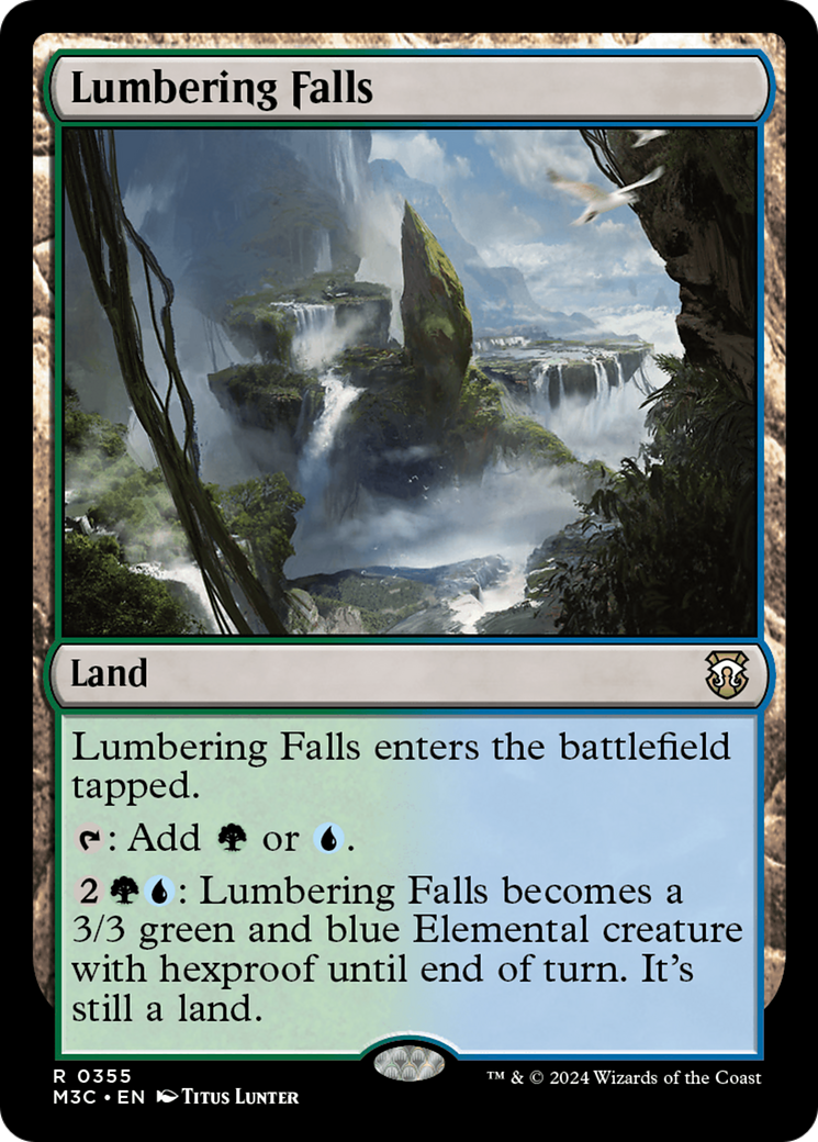 Lumbering Falls (Ripple Foil) [Modern Horizons 3 Commander] | Dumpster Cat Games