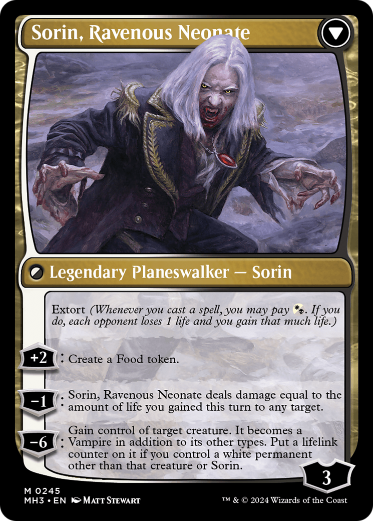 Sorin of House Markov // Sorin, Ravenous Neonate [Modern Horizons 3] | Dumpster Cat Games