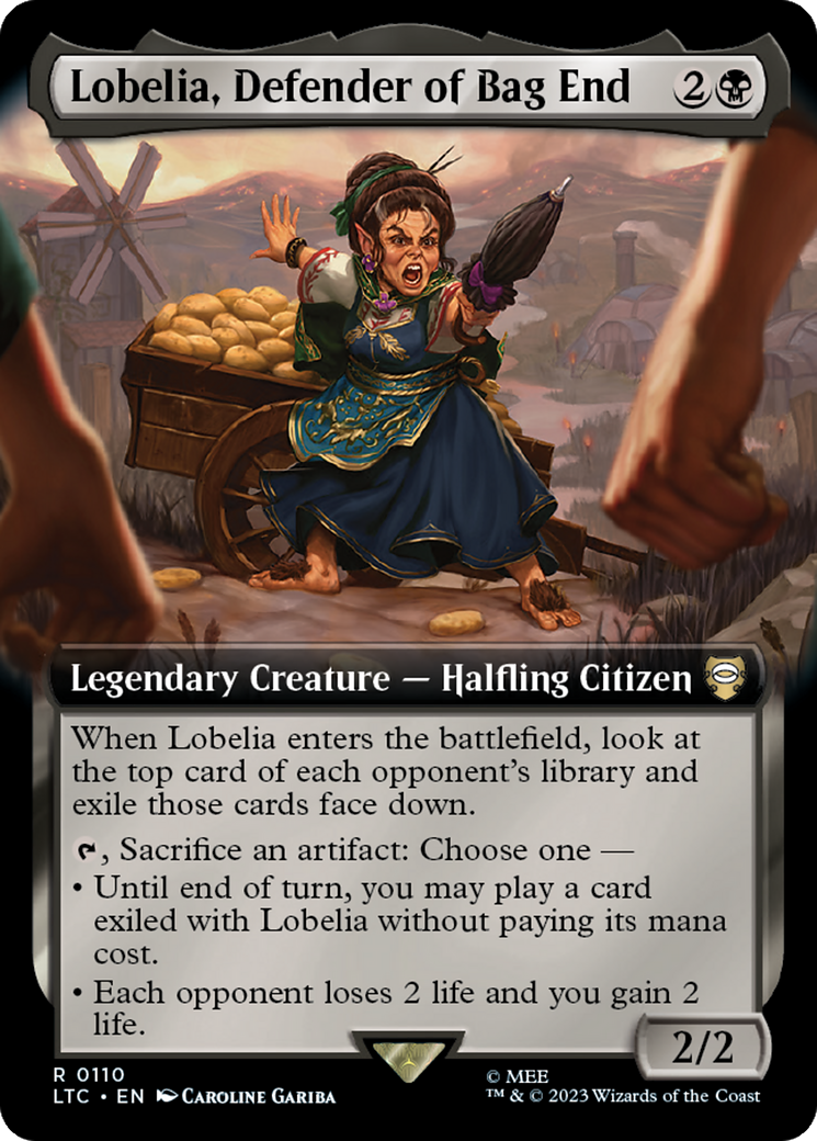 Lobelia, Defender of Bag End (Extended Art) [The Lord of the Rings: Tales of Middle-Earth Commander] | Dumpster Cat Games