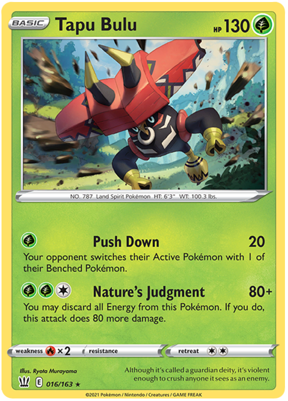 Tapu Bulu (016/163) (Theme Deck Exclusive) [Sword & Shield: Battle Styles] | Dumpster Cat Games