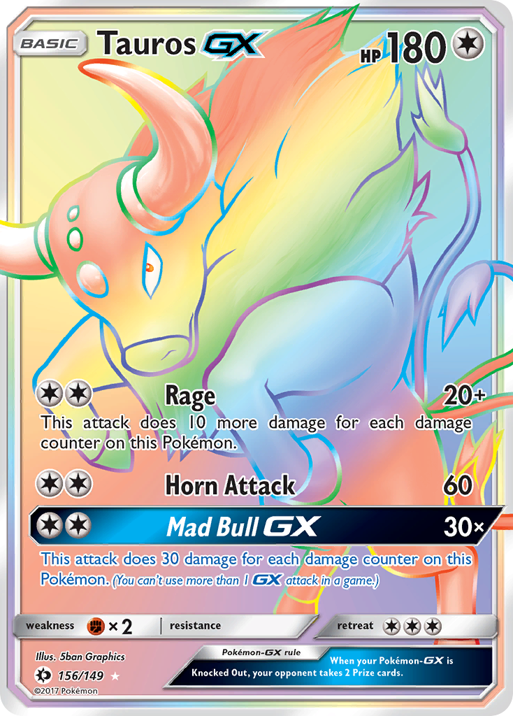 Tauros GX (156/149) [Sun & Moon: Base Set] | Dumpster Cat Games