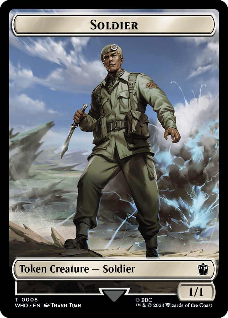 Soldier // Mark of the Rani Double-Sided Token [Doctor Who Tokens] | Dumpster Cat Games