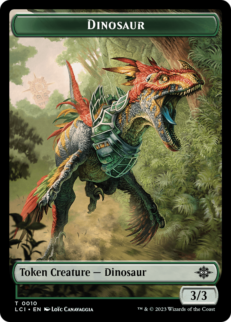 Gnome // Dinosaur (0010) Double-Sided Token [The Lost Caverns of Ixalan Tokens] | Dumpster Cat Games