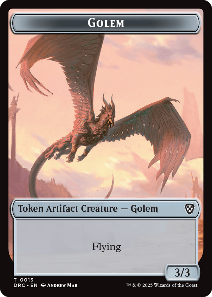 Golem (0013) // Nalaar Aetherjet Double-Sided Token [Aetherdrift Tokens] | Dumpster Cat Games