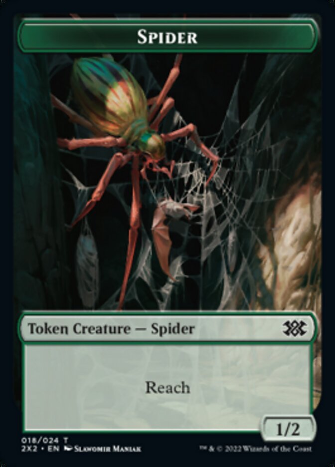 Spider // Monk Double-Sided Token [Double Masters 2022 Tokens] | Dumpster Cat Games