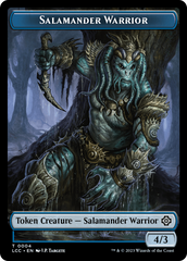 Salamander Warrior // Treasure Double-Sided Token [The Lost Caverns of Ixalan Commander Tokens] | Dumpster Cat Games