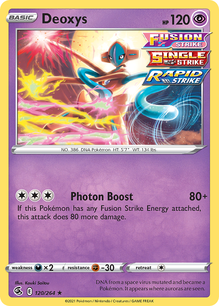 Deoxys (120/264) (Theme Deck Exclusive) [Sword & Shield: Fusion Strike] | Dumpster Cat Games