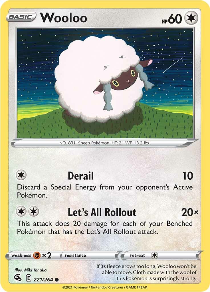 Wooloo (221/264) [Sword & Shield: Fusion Strike] | Dumpster Cat Games