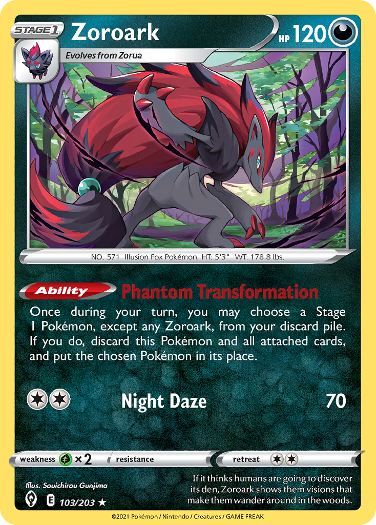 Zoroark (103/203) (Theme Deck Exclusive) [Sword & Shield: Evolving Skies] | Dumpster Cat Games