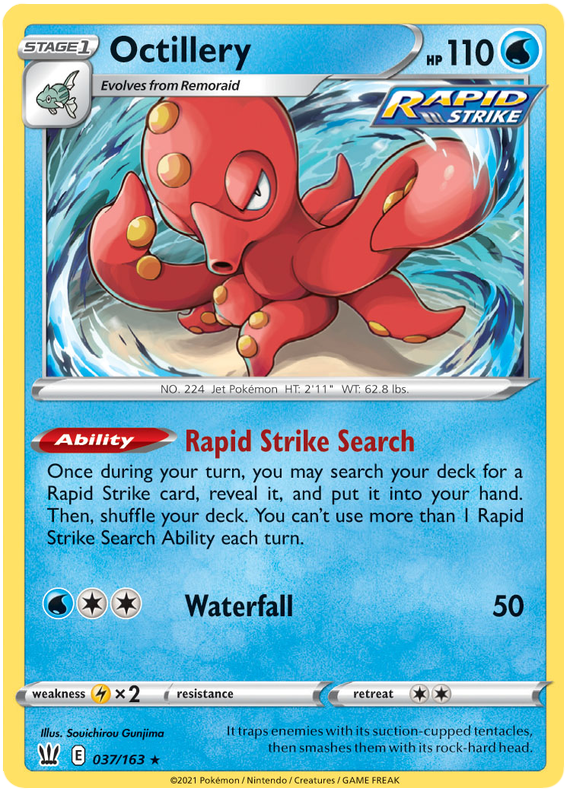 Octillery (037/163) (Theme Deck Exclusive) [Sword & Shield: Battle Styles] | Dumpster Cat Games