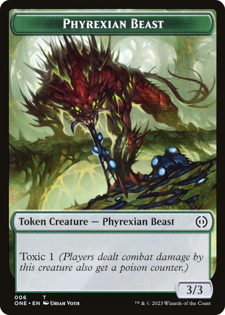 Phyrexian Beast Token [Phyrexia: All Will Be One Tokens] | Dumpster Cat Games