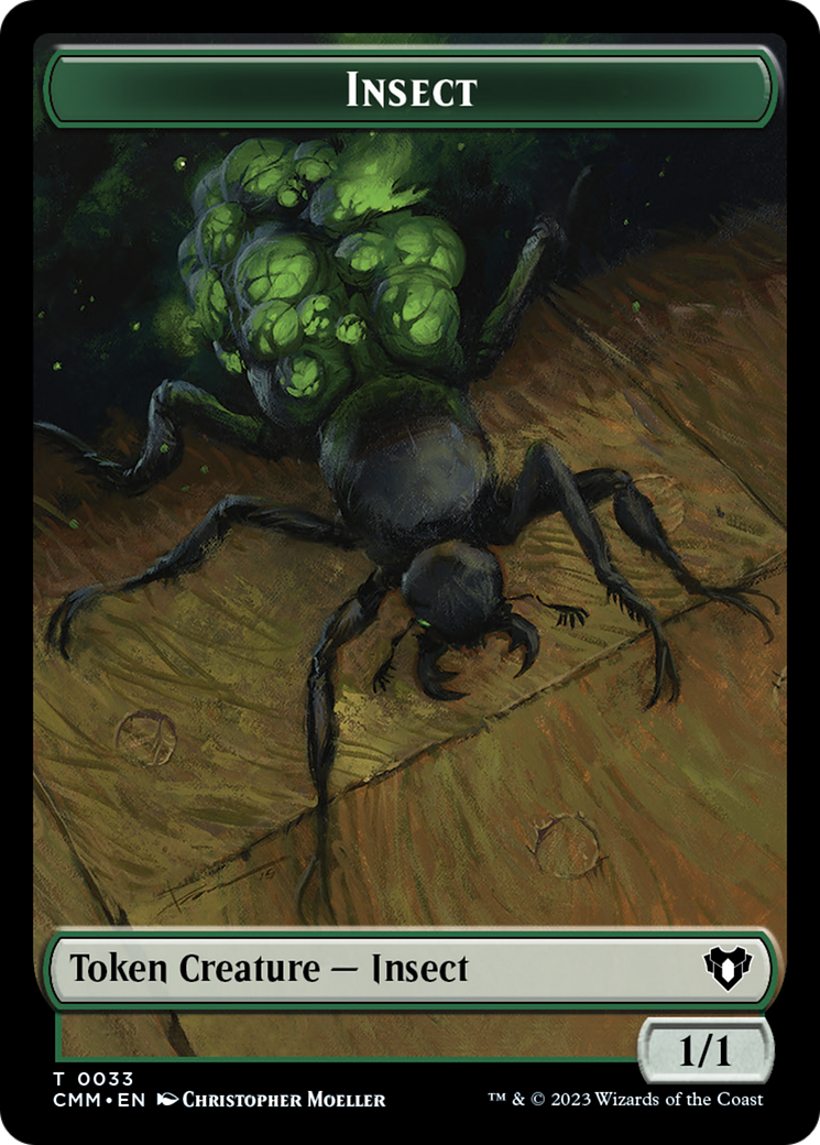 Insect Token [Commander Masters Tokens] | Dumpster Cat Games