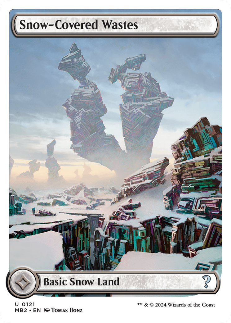 Snow-Covered Wastes (White Border) [Mystery Booster 2] | Dumpster Cat Games