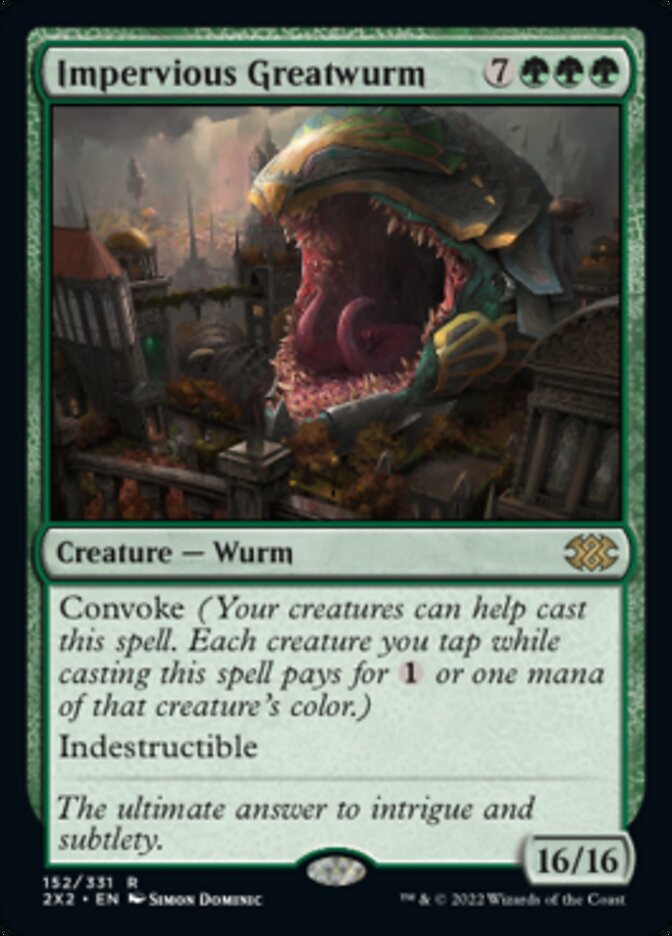 Impervious Greatwurm [Double Masters 2022] | Dumpster Cat Games